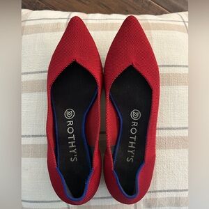 Rothy’s The Point Pointed Toe Ballet Flats Chili Red